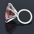 HUGE 111.35 Pink Moissanite Ring In Prongs Setting, Excellent Cut Great Shine & Bling - ZeeDiamonds