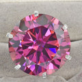 HUGE 111.35 Pink Moissanite Ring In Prongs Setting, Excellent Cut Great Shine & Bling - ZeeDiamonds