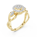 Seravelle Floral Twist Diamond Ring