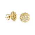 Elowenna Floral Pave Diamond Stud Earrings