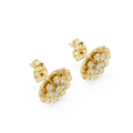 Elowenna Floral Pave Diamond Stud Earrings