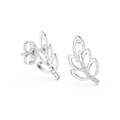 Aurellia Leaf-Vine Diamond Stud Earrings