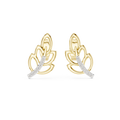 Aurellia Leaf-Vine Diamond Stud Earrings