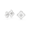 Aurevielle Square Floral Diamond Earrings