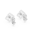 Aurevielle Square Floral Diamond Earrings