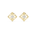 Aurevielle Square Floral Diamond Earrings