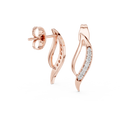 Averielle Curved Leaf Pavé Diamond Earrings