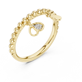 Aurelia Beaded Curve Diamond Ring