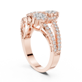Lysavienne Clustered Three-Stone Pavé Diamond Ring