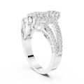 Lysavienne Clustered Three-Stone Pavé Diamond Ring