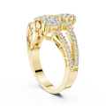 Lysavienne Clustered Three-Stone Pavé Diamond Ring