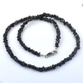 Certified 4mm-6mm Rough Black Diamonds Unisex Necklace in 925 Silver Clasp. Great Shine & Luster. Certified! Free Diamond Studs. - ZeeDiamonds