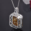 HUGE 82.50 Ct Champagne Moissanite Pendant – Amazing Shine & Luster ! - ZeeDiamonds