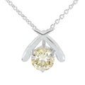 2.70Ct Light Champagne Pendant – White Moissanite in Silver Setting - ZeeDiamonds