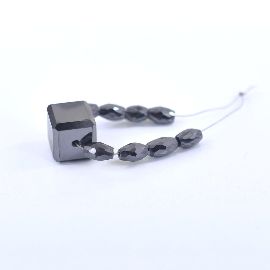AAA Stunning Black Diamond Carbonado Loose Drilled Beads , For making jewelry , 9Pcs Beads - ZeeDiamonds