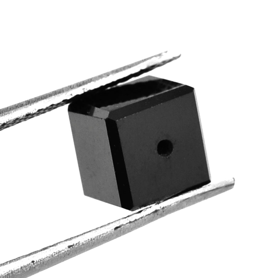 5Ct Cube Shape Black Diamond Bead 100% Certified Elegant Shine & Stunning - ZeeDiamonds