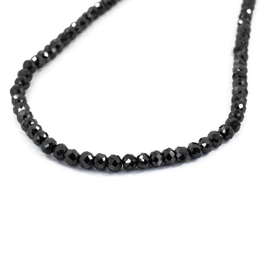 Black Diamonds Beaded Necklace, Excellent Cut, 4.5-5 mm AAA Quality- Certified! Free Diamond Studs. - ZeeDiamonds