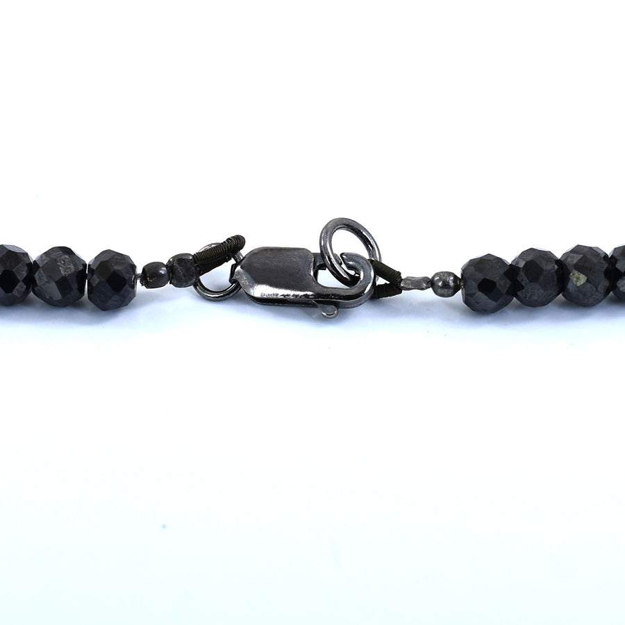 Black Diamonds Beaded Necklace, Excellent Cut, 4.5-5 mm AAA Quality- Certified! Free Diamond Studs. - ZeeDiamonds