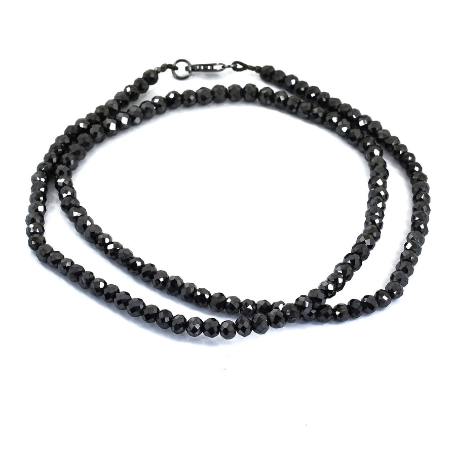 Black Diamonds Beaded Necklace, Excellent Cut, 4.5-5 mm AAA Quality- Certified! Free Diamond Studs. - ZeeDiamonds