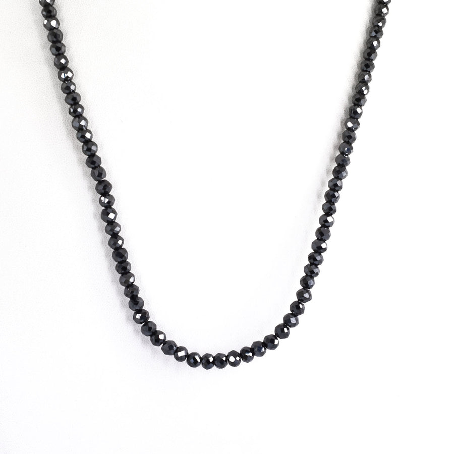 Black Diamonds Beaded Necklace, Excellent Cut, 4.5-5 mm AAA Quality- Certified! Free Diamond Studs. - ZeeDiamonds