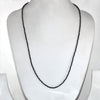 3 mm Round Faceted Black Diamond Beaded Necklace in 925 Silver Clasp. Great Luster! AAA Certified! Free Diamond Studs.