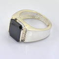 6 Ct Emerald Cut Black Diamond Ring in 925 Sterling Silver Wedding Ring, Anniversary Ring - ZeeDiamonds