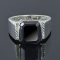 6 Ct Emerald Cut Black Diamond Ring in 925 Sterling Silver Wedding Ring, Anniversary Ring - ZeeDiamonds