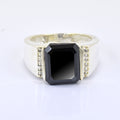 6 Ct Emerald Cut Black Diamond Ring in 925 Sterling Silver Wedding Ring, Anniversary Ring - ZeeDiamonds
