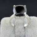 Promise Ring 4 Ct Cushion Cut Black Diamond Solitaire Ring in 925 Sterling Silver Great Collection - ZeeDiamonds