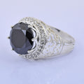 Designer 8 Ct Round Brilliant Cut Black Diamond Solitaire Ring in 925 Sterling Silver Wedding Ring - ZeeDiamonds