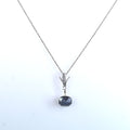10 Carat Round Faceted Stunning Black Diamond with Accents Pendant, 925 Silver, Excellent Cut & Luster - ZeeDiamonds
