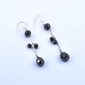 Stunning Black Diamond Dangler Silver Earrings, Bridesmaid Gift, Birthday Gift, Gift for Daughter - ZeeDiamonds