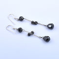 Stunning Black Diamond Dangler Silver Earrings, Bridesmaid Gift, Birthday Gift, Gift for Daughter - ZeeDiamonds
