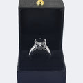 7.35 Carat Certified Black Diamond Solitaire Ring 925 Sterling Silver, Round Brilliant Cut, Customized Finish! - ZeeDiamonds