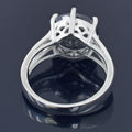 7.35 Carat Certified Black Diamond Solitaire Ring 925 Sterling Silver, Round Brilliant Cut, Customized Finish! - ZeeDiamonds