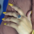 7.35 Carat Certified Black Diamond Solitaire Ring 925 Sterling Silver, Round Brilliant Cut, Customized Finish! - ZeeDiamonds