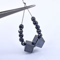 Certified 27.15 Carat Loose Black Diamond Cube and Round Shape Drilled Beads For Making Jewelry - ZeeDiamonds