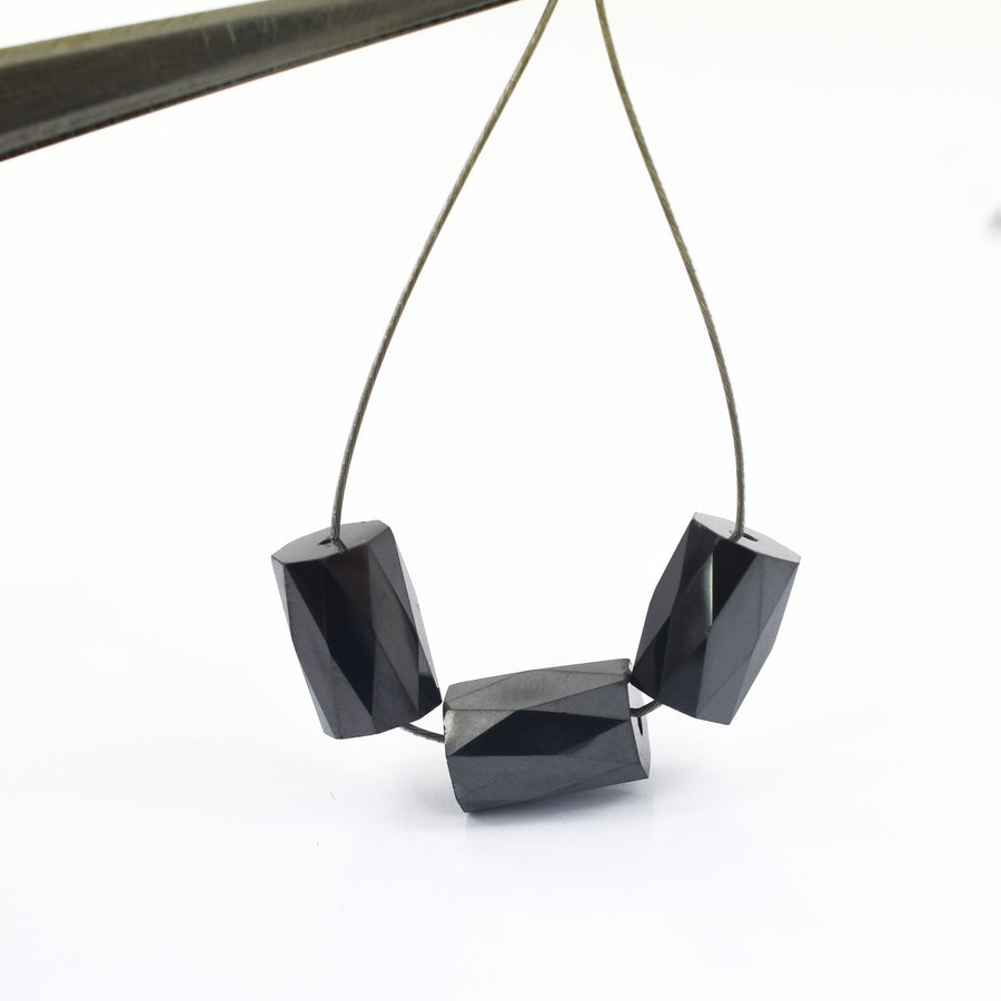 AAA Quality 13.40 Carat Loose Black Diamond Fancy Shape Drilled Beads For Making Jewelry - ZeeDiamonds