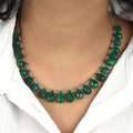 Excellent for Gift 153.70 Carat Brazilian Green Emerald Gemstone Necklace with Beads, 925 Silver - ZeeDiamonds