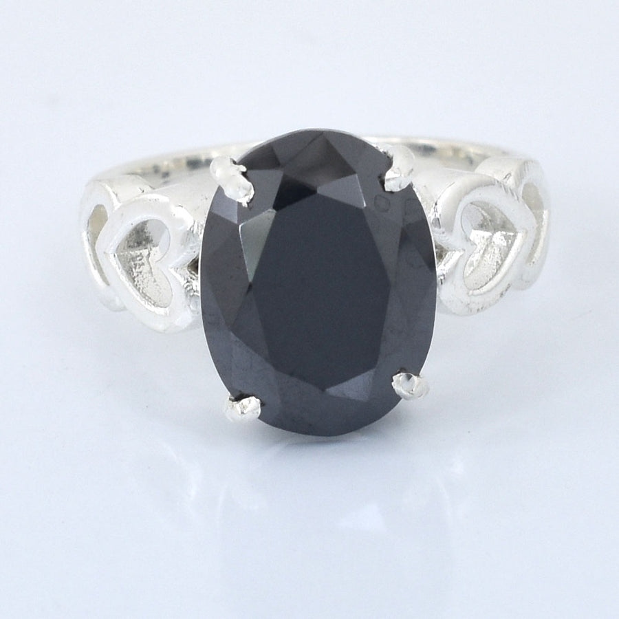 6.05 Ct Oval Cut Black Diamond Solitaire Ring in 925 Sterling Silver Ring, Ideal Birthday Gift, Anniversary Gift , Gift for Girlfriend, Wife - ZeeDiamonds