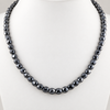 8 mm Black Diamond Beaded Necklace, 925 Sterling Silver Clasp, 18–24 Inches + Free Diamond Studs