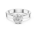 6.5 mm Round Diamond Solitaire Ring