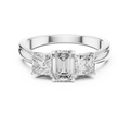 Aureline 6.00 × 4.00 mm Emerald & 3.75 mm Princess Diamond Ring