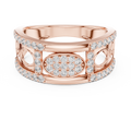 Aurevienne Diagonal Pavé Diamond Ring