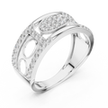 Aurevienne Diagonal Pavé Diamond Ring