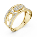 Aurevienne Diagonal Pavé Diamond Ring