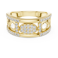 Aurevienne Diagonal Pavé Diamond Ring