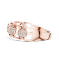 Lunavienne Triple-Cluster Round Diamond Ring