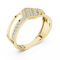 Marivienne Two-Tone Round Diamond Ring