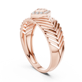Virellane Chevron Accent Diamond Ring